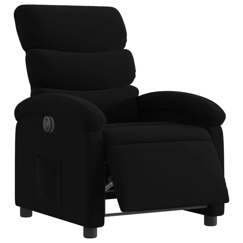 Fauteuil relax TV fonction d'inclinaison électrique très confortable en tissu noir DEC028508