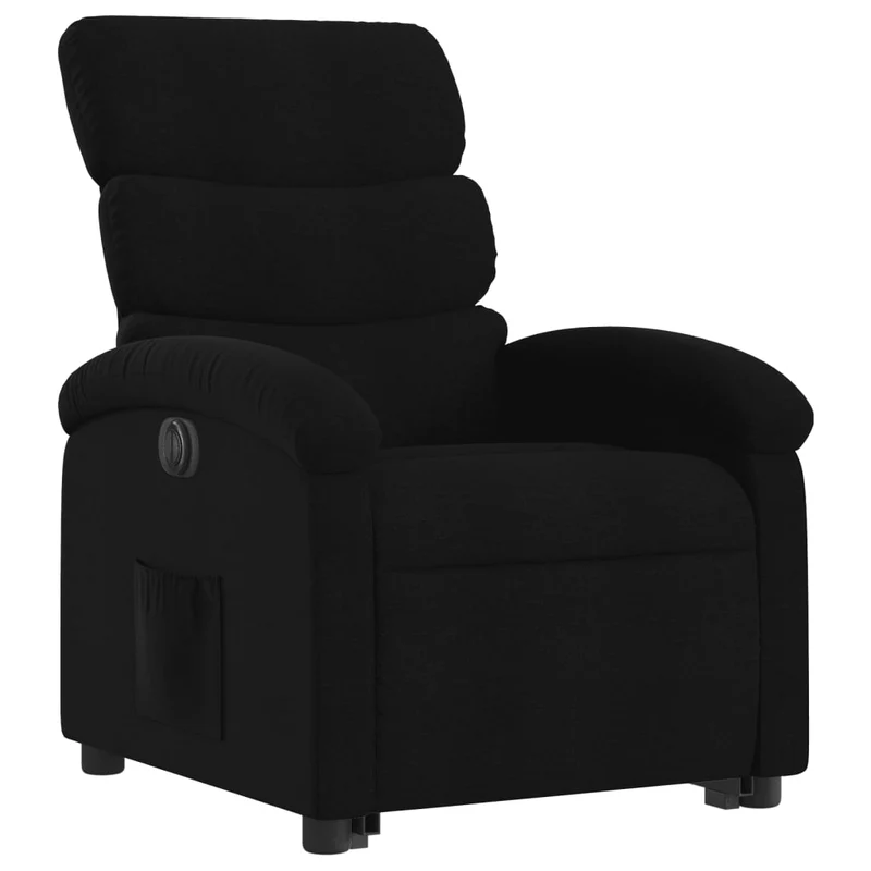 Fauteuil relax TV fonction de levage électrique très confortable en tissu noir DEC028484