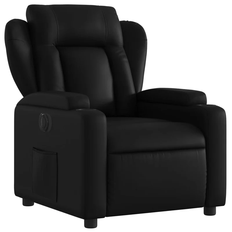 Fauteuil relax TV fonction d'inclinaison électrique très confortable en PVC noir DEC028473