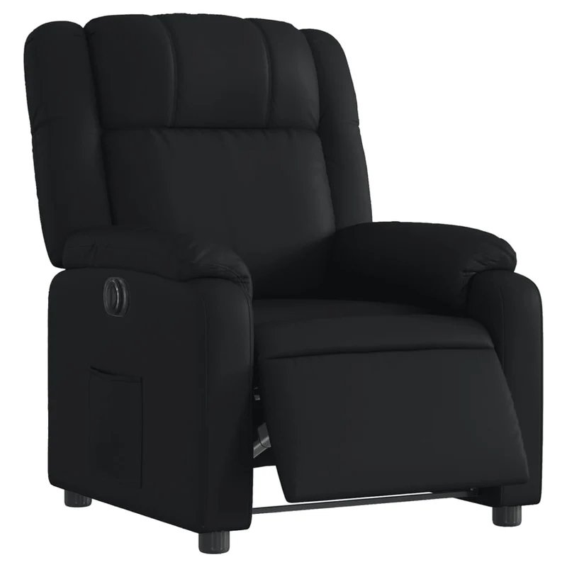 Fauteuil relax TV fonction d'inclinaison électrique très confortable en PVC noir DEC028472