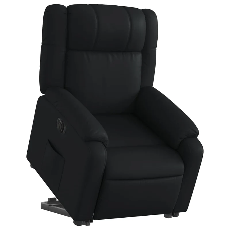 Fauteuil relax TV fonction de levage électrique très confortable en PVC noir DEC028461