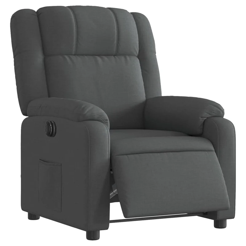 Fauteuil relax TV fonction d'inclinaison électrique très confortable en tissu gris foncé DEC028340
