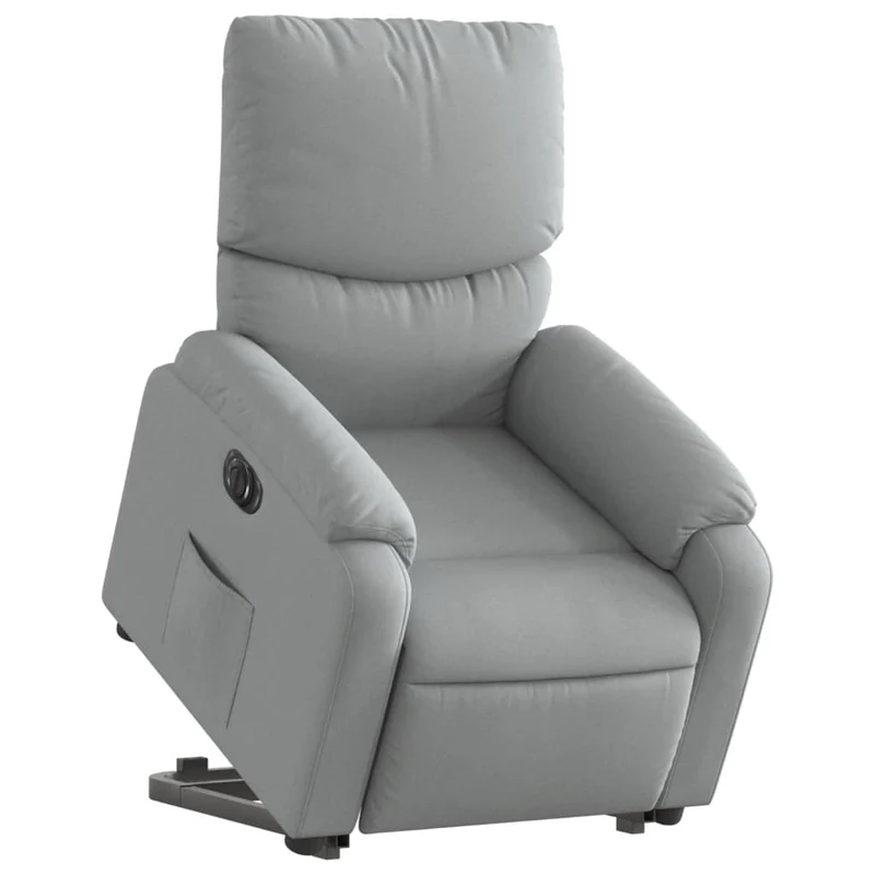 Fauteuil relax TV fonction de levage électrique très confortable en tissu gris clair DEC028326