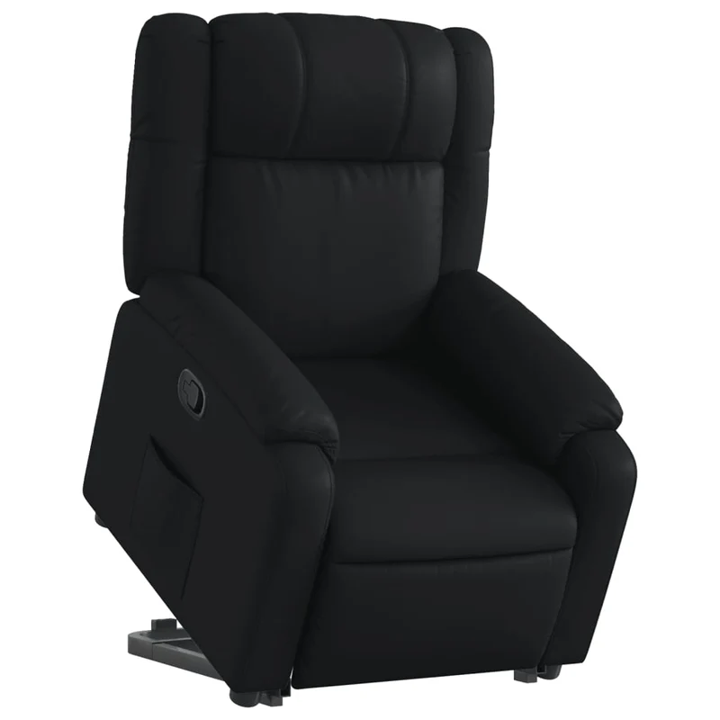 Fauteuil relax TV rembourrage confortable fonction de levage électrique en PVC noir DEC028076
