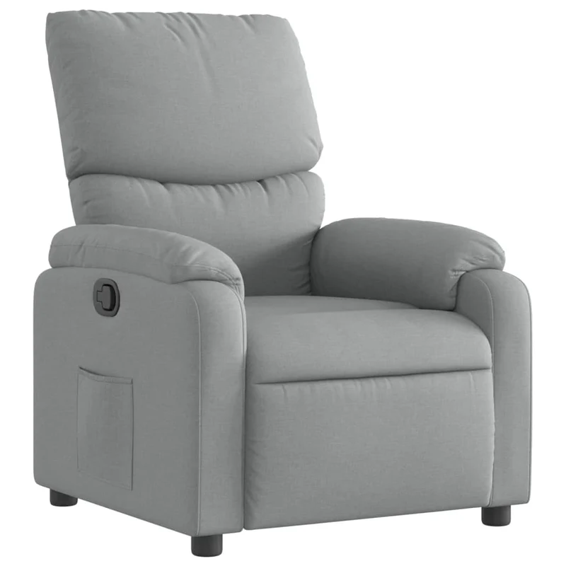 Fauteuil relax TV rembourrage confortable fonction d'inclinaison manuelle en tissu gris clair DEC027896