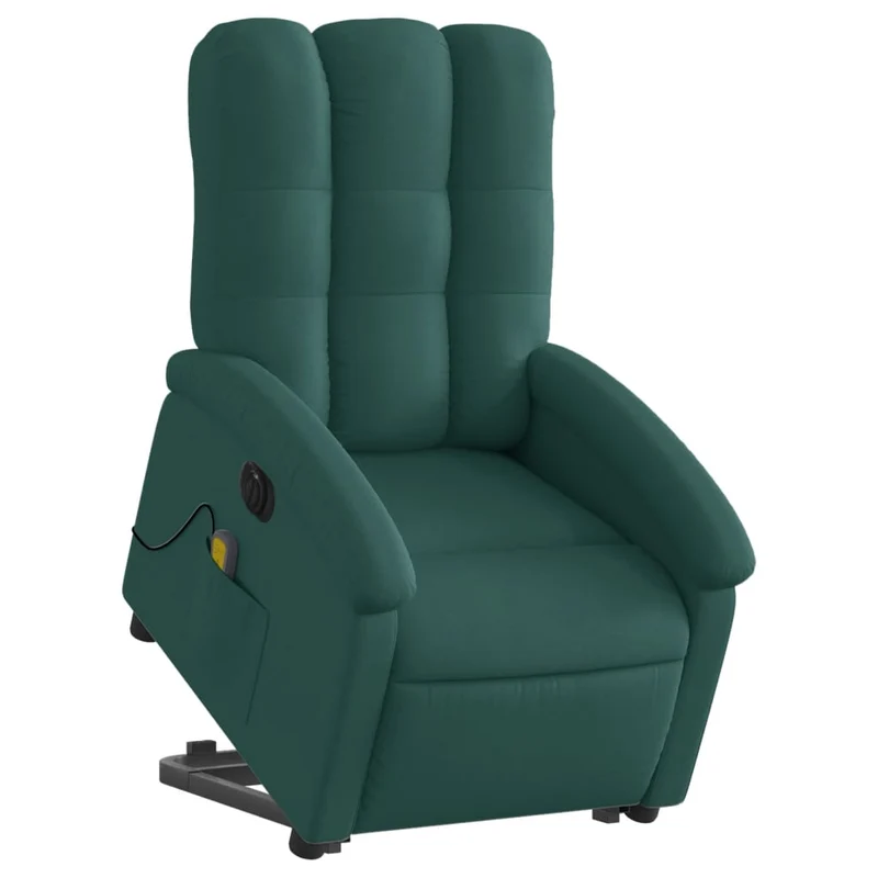 Fauteuil de relaxation fonction massage et inclinable en tissu vert foncé DEC027871