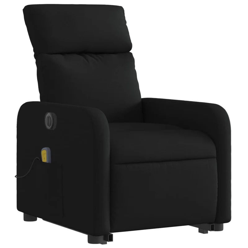 Fauteuil de relaxation fonction massage et inclinable fonction de levage électrique en tissu noir DEC027824