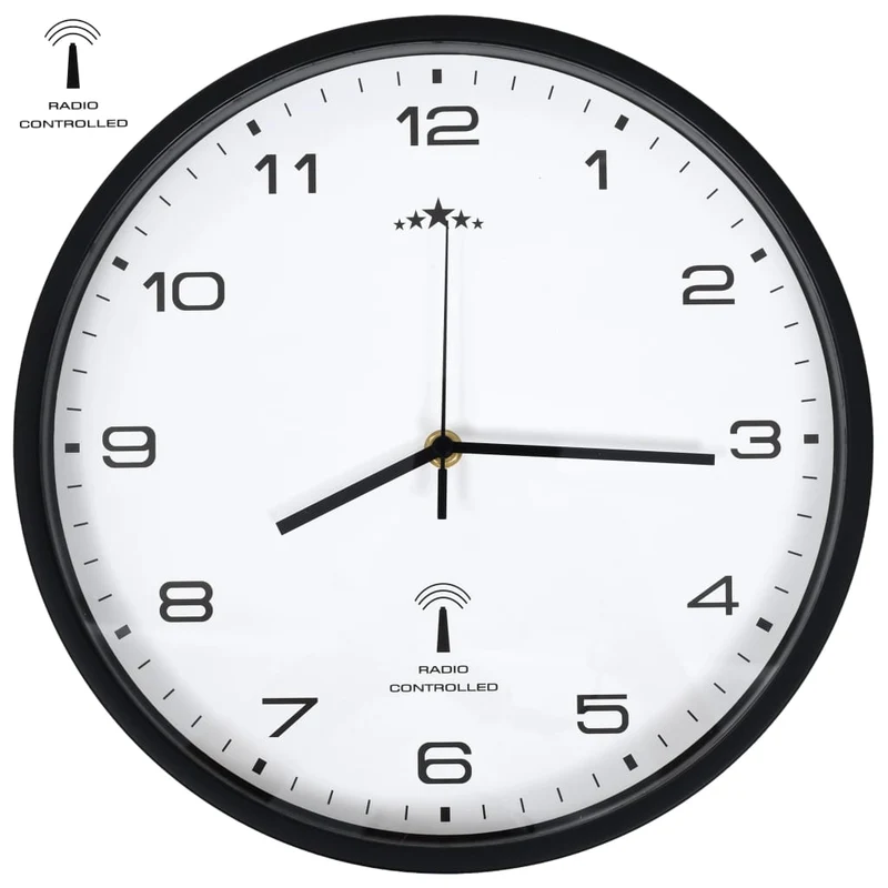Horloge murale radioguidée Mouvement à quartz 31 cm Blanc/noir DEC022250