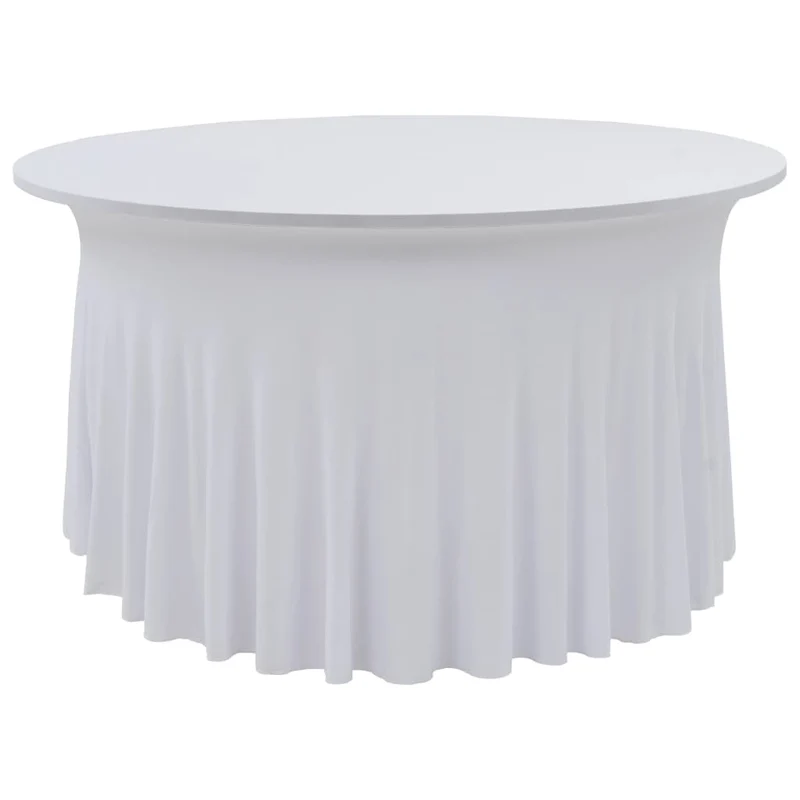 Nappes élastiques de table avec jupon 2 pièces 180x74 cm Blanc DEC022462