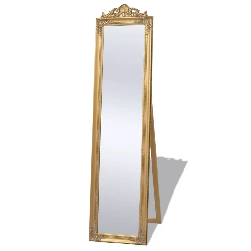 Miroir sur pied Style baroque 160 x 40 cm Doré DEC022663