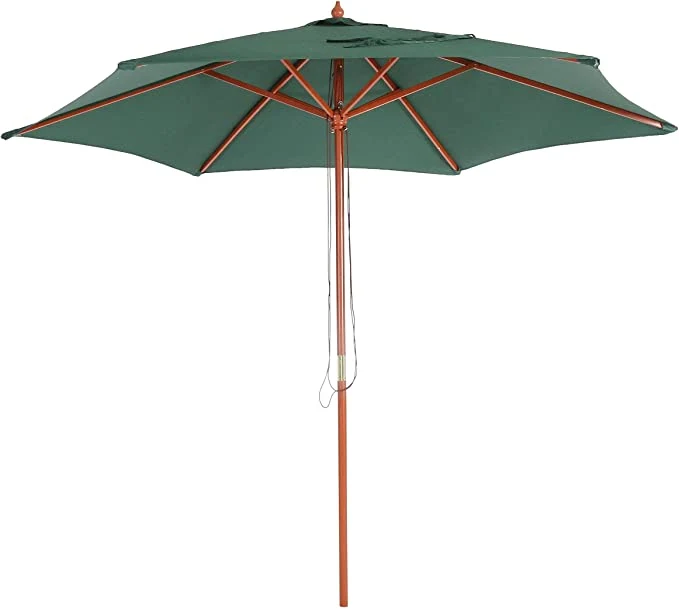 Parasol de jardin Ø 3m polyester/bois vert olive 04_0003824