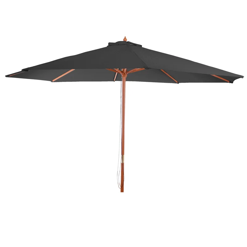 Parasol de jardin Ø 3,5m octogonal polyester/bois 7kg anthracite 04_0003821