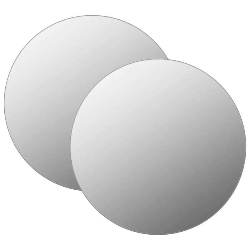 Set de 2 miroirs muraux 60 cm Rond Verre DEC022844