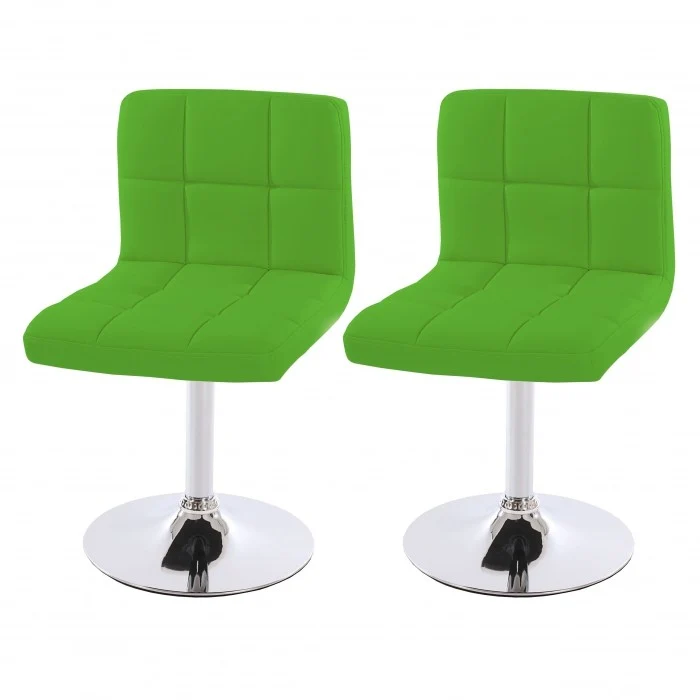 Lot de 2 chaises fauteuils de salle à manger en synthétique vert CDS04065