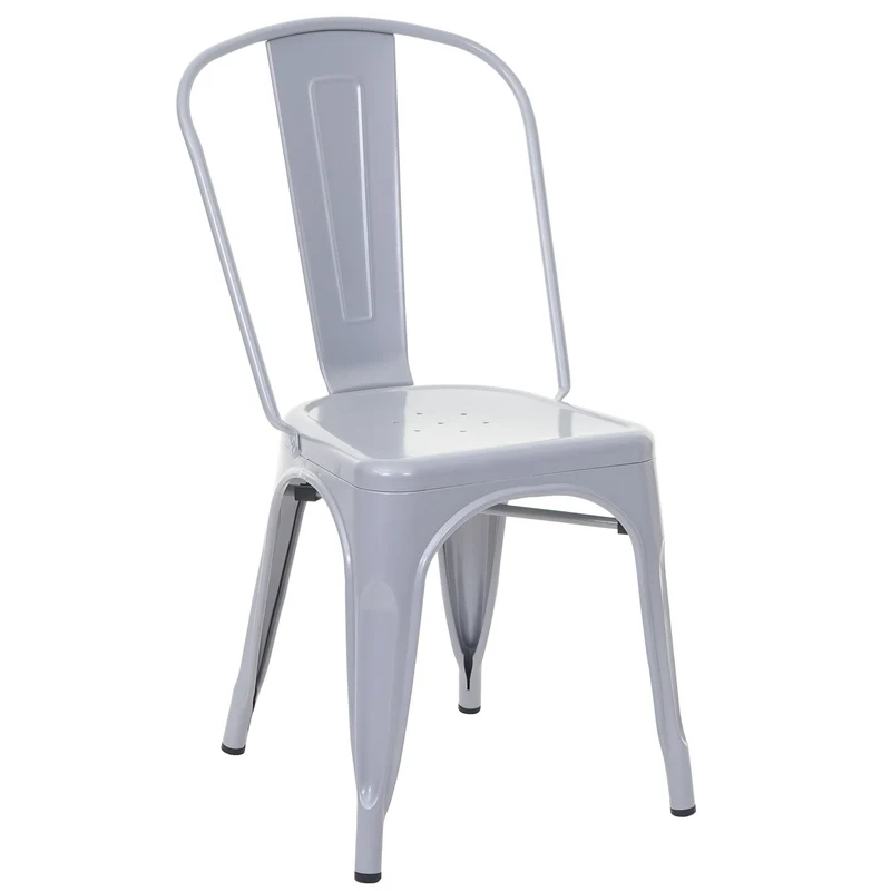 Chaise de salle à manger style industriel factory métal gris 04_0002027