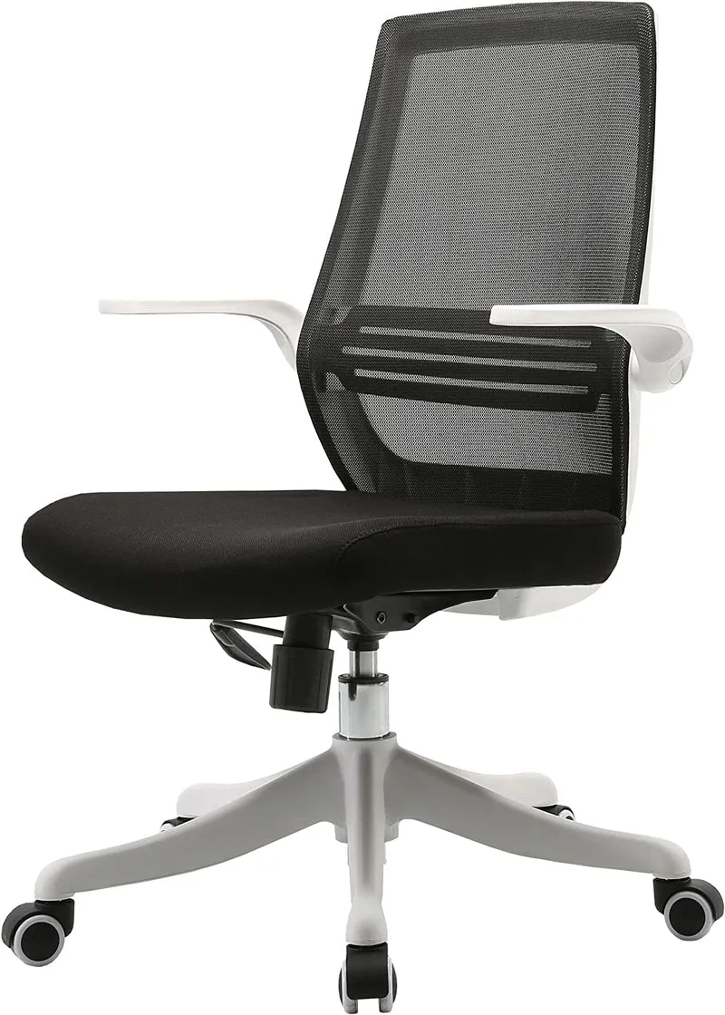 Chaise de bureau ergonomique accoudoirs mécanisme de bascule en maille noir BUR04106
