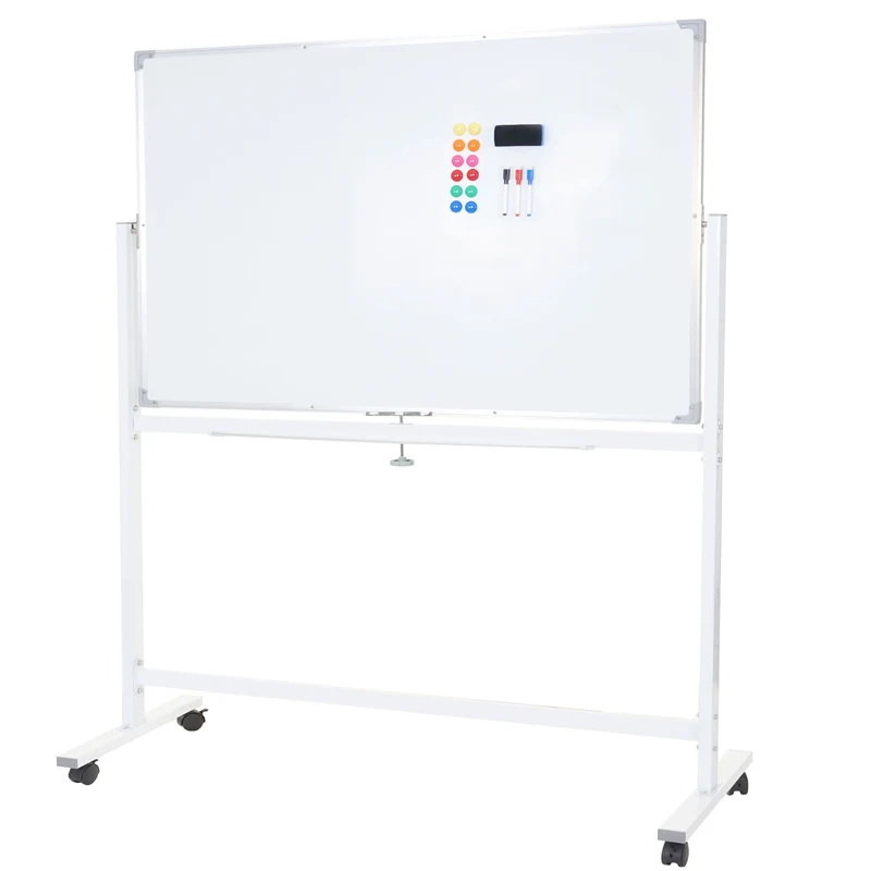 Tableau blanc magnétique tableau d'affichage mobile accessoires inclus 150x100cm 04_0005121
