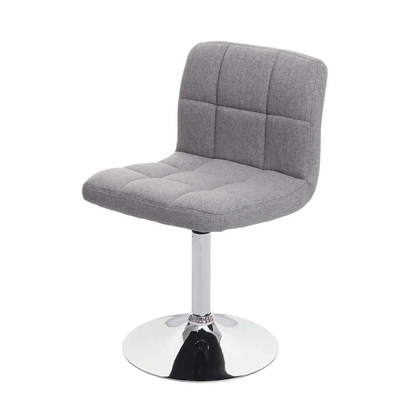 Chaise de salle à manger pivotante en tissu gris clair pieds chromé 04_0002298