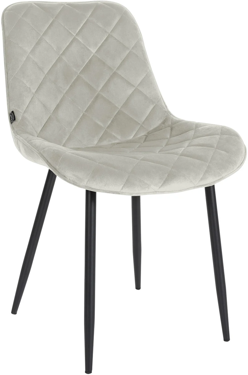 Chaise de salle à manger cuisine x1 assise en velours crème et pieds en métal noir 10_0001488