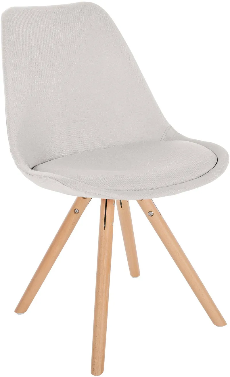 Chaise de salle à manger x1 style scandinave en tissu crème pieds en bois clair 10_0001476