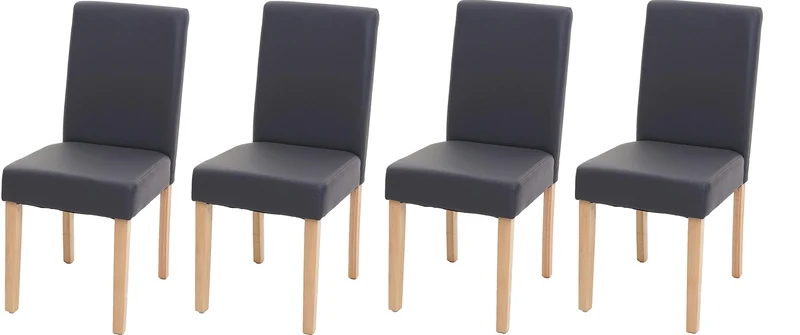 Lot de 4 chaises de salle à manger synthétique gris mat pieds clairs CDS04558