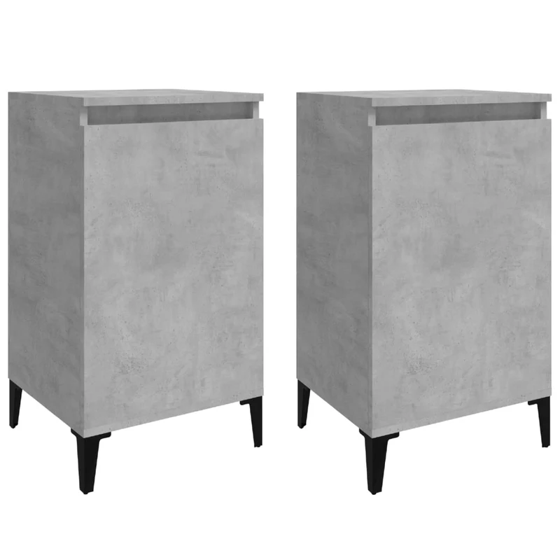 Lot de 2 tables de chevet avec compartiment avec porte 40 x 35 x 70 cm bois d'ingénierie gris DEC035386