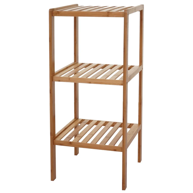 Étagère rangement salle de bain en bambou 3 niveaux SDB04022