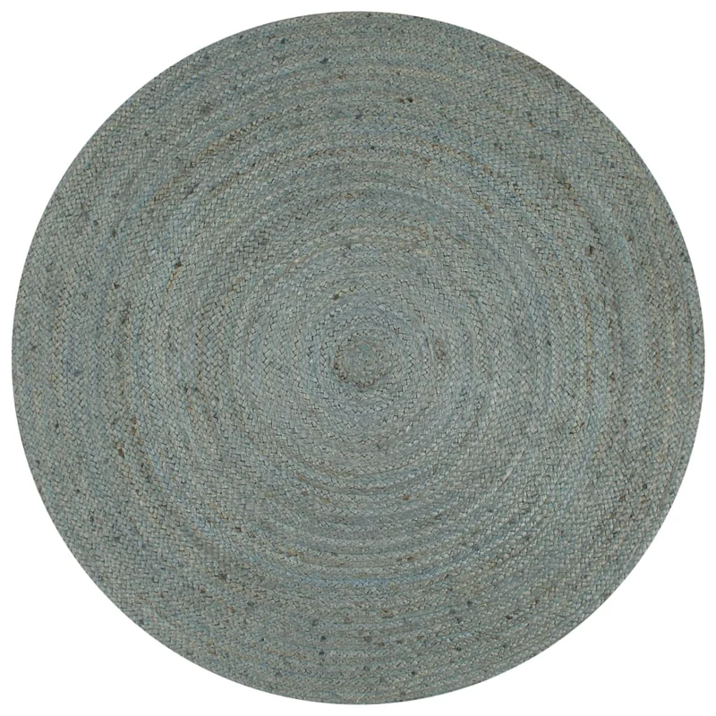 Tapis fait à la main Jute Rond 90 cm Vert olive DEC023463
