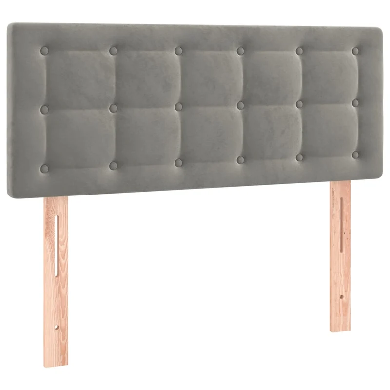 Tête de lit accessoire couchage chambre à coucher meuble 100 x 5 x 78/88 cm tissu velours gris clair TDL0203229