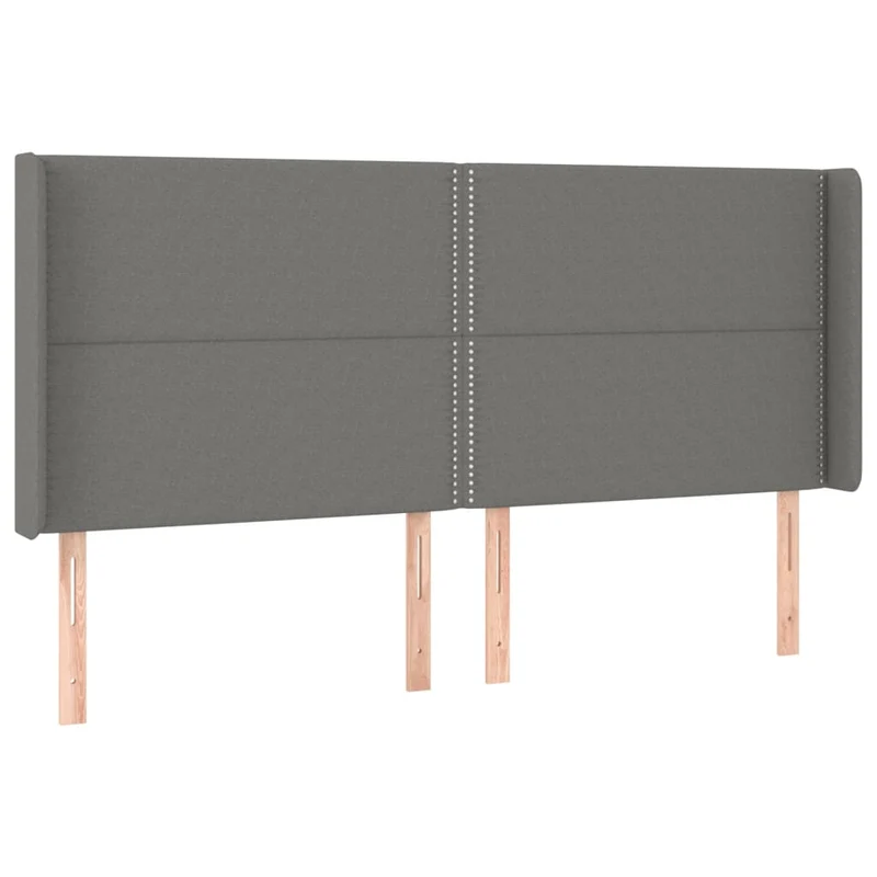 Tête de lit accessoire couchage chambre à coucher meuble à LED 183 x 16 x 118/128 cm tissu gris foncé TDL0201097