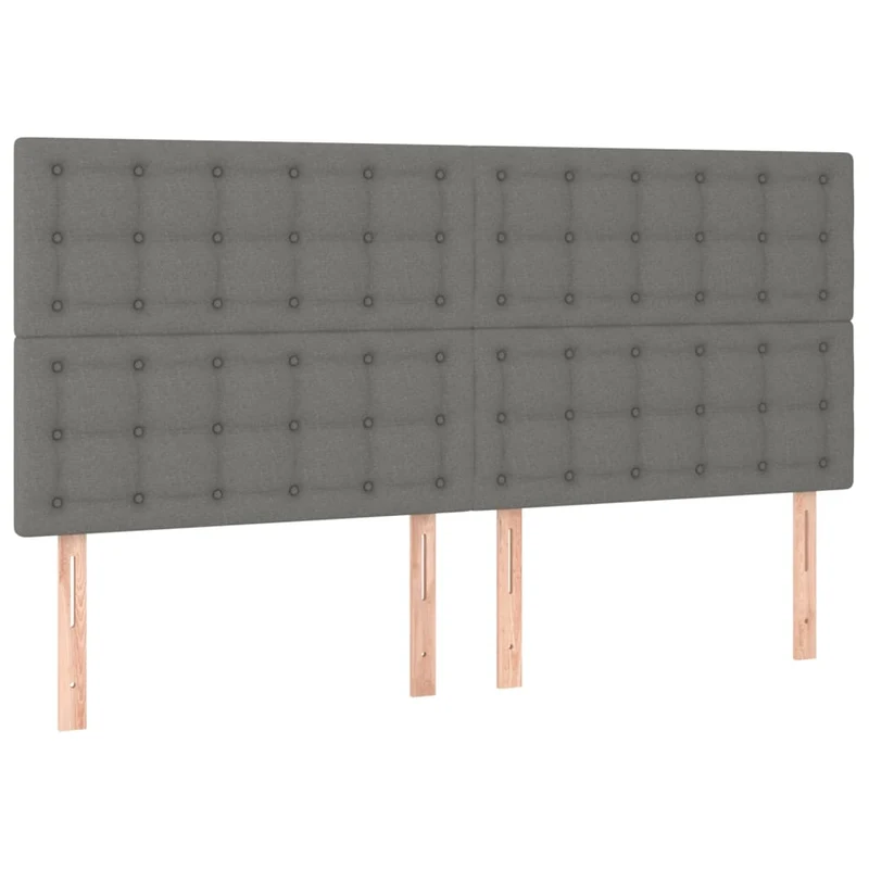 Tête de lit accessoire couchage chambre à coucher meuble à LED 200 x 5 x 118/128 cm tissu gris foncé TDL0201087