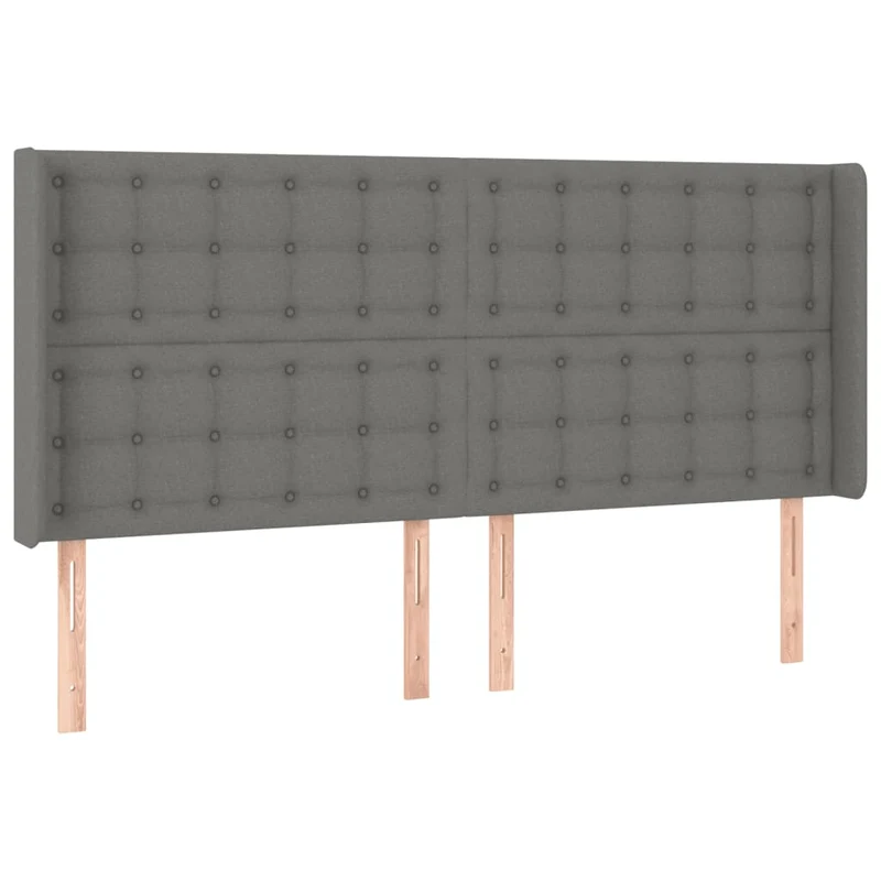 Tête de lit accessoire couchage chambre à coucher meuble à LED 203 x 16 x 118/128 cm tissu gris foncé TDL0201063