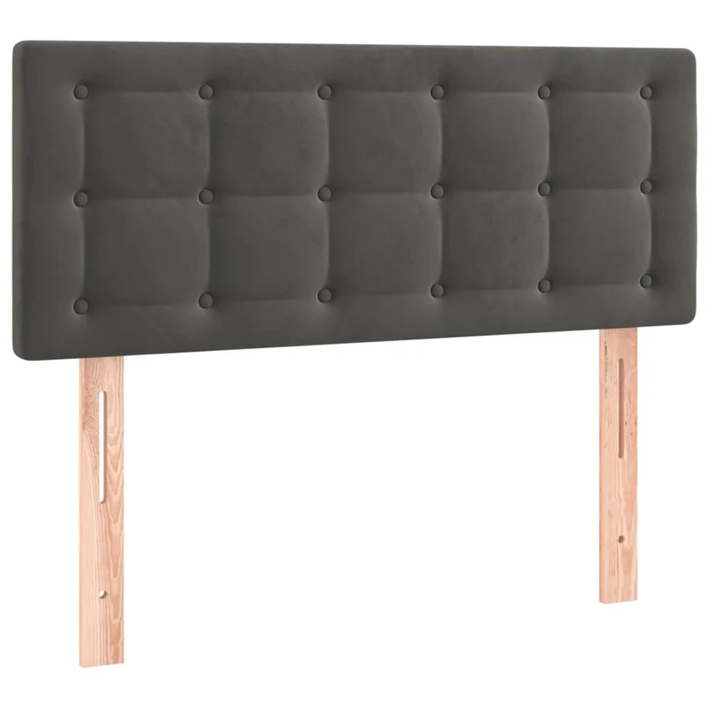 Tête de lit accessoire couchage chambre à coucher meuble à LED 90 x 5 x 78/88 cm tissu velours gris foncé TDL0200991