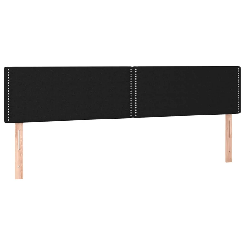 Tête de lit accessoire couchage chambre à coucher meuble à LED 200 x 5 x 78/88 cm tissu noir TDL0200624