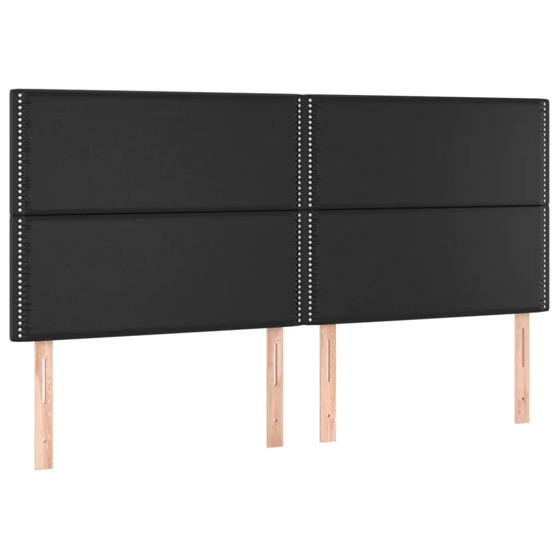Tête de lit accessoire couchage chambre à coucher meuble en 4 parties 90 x 5 x 78/88 cm synthétique noir TDL0205965