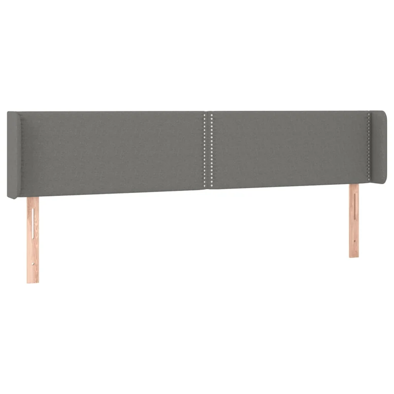 Tête de lit accessoire couchage chambre à coucher meuble à LED 183 x 16 x 78/88 cm tissu gris foncé TDL0201093