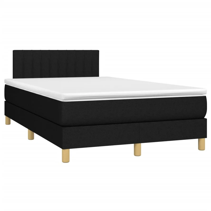 Cadre de lit LED avec sommier tête de lit matelas 120 x 200 cm tissu noir TDL0209296
