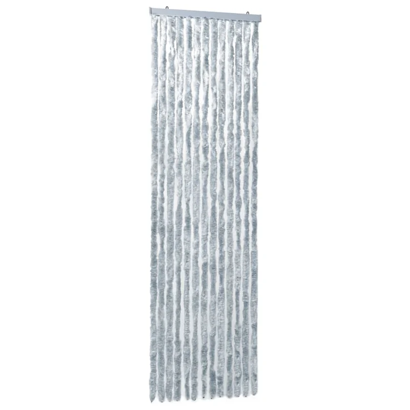 Rideau contre insectes moustiquaire Blanc et gris 56x185 cm Chenille DEC022181