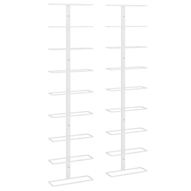 Set de 2 casiers range bouteilles étagère de rangement vin mural pour 9 bouteilles en fer blanc DEC024387