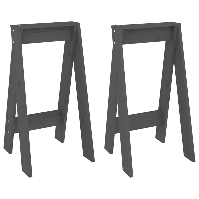 Set de 2 tabourets de bar assise de comptoir cuisine 40 x 40 x 75 cm en bois massif de pin gris DEC026381