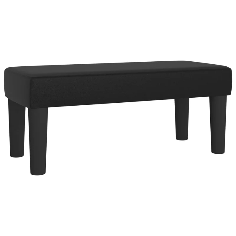 Banc de bout de lit design classique 70 x 30 x 30 cm en PVC noir DEC024680