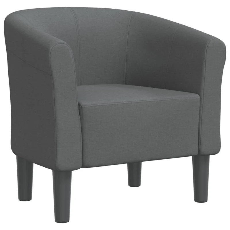 Fauteuil lounge assise confortable design moderne en tissu gris foncé DEC026451
