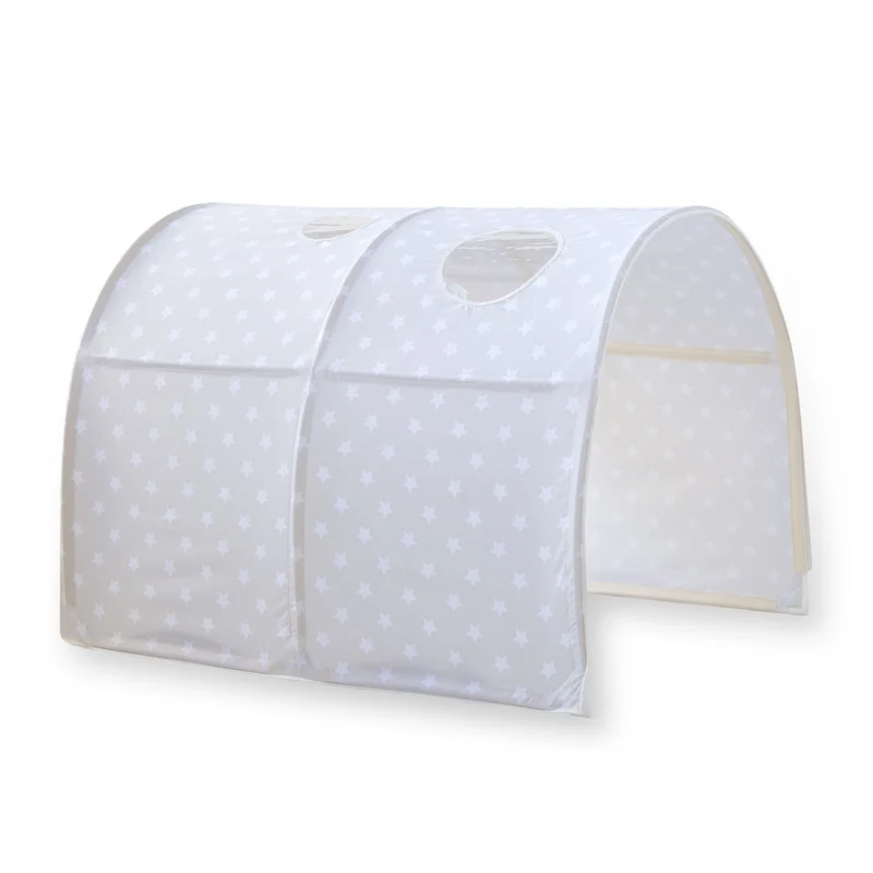 Tunnel pour lit enfant superposé tente accessoires gris avec étoile 90x70x100cm APE06048