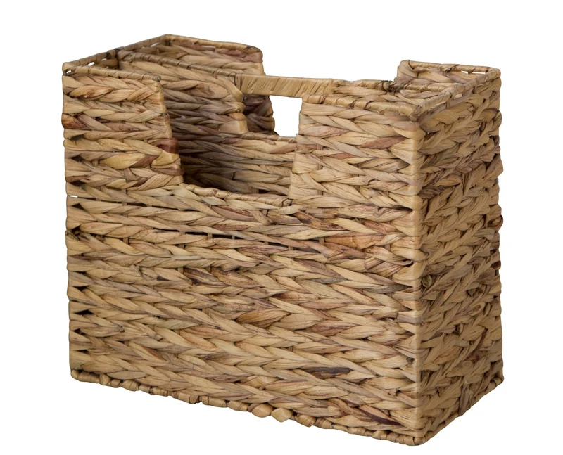 Porte-revues en jacinthe d'eau tressée 2 compartiments 40x34x20 cm DIV06013