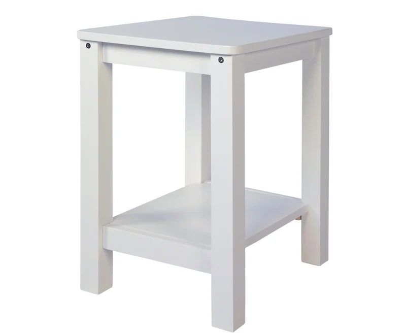 Table d'appoint table de chevet en bois blanc hauteur 74 cm TABA06007
