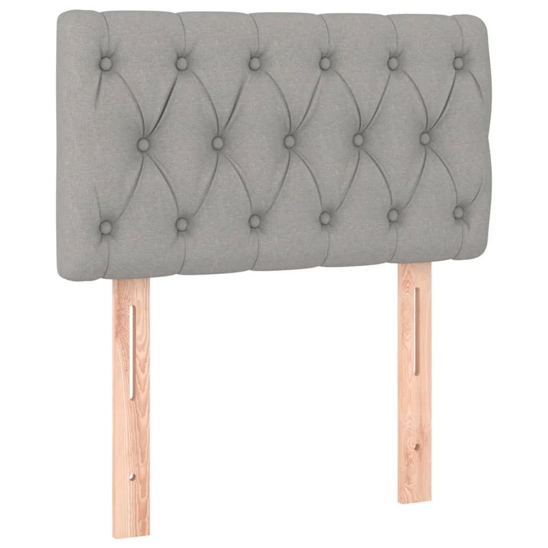 Tête de lit accessoire couchage chambre à coucher meuble 80 x 7 x 78/88 cm tissu gris clair TDL0203209