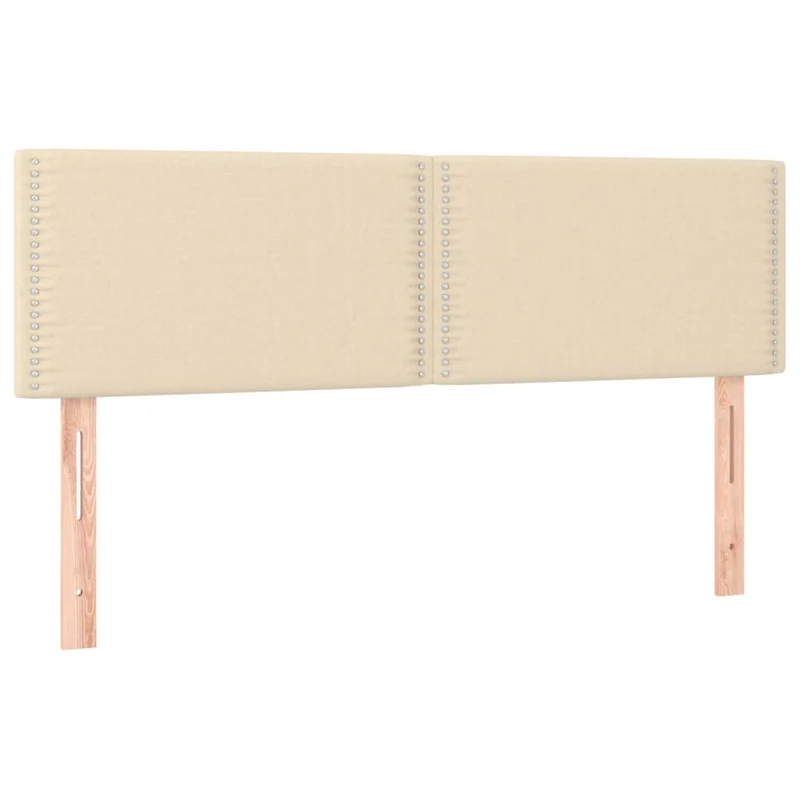 Tête de lit accessoire couchage chambre à coucher meuble à LED 144 x 5 x 78/88 cm tissu crème TDL0201641
