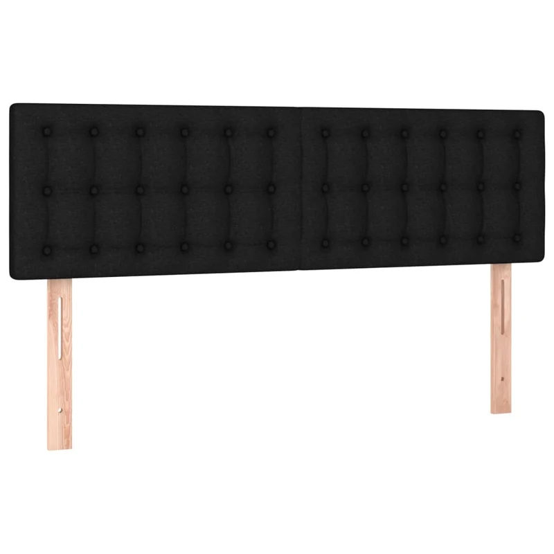 Tête de lit accessoire couchage chambre à coucher meuble en 2 parties 72 x 5 x 78/88 cm tissu noir TDL0206259