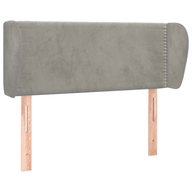 Tête de lit accessoire couchage chambre à coucher meuble avec rebord latéral 103 x 23 x 78/88 cm tissu velours gris clair TDL0205280