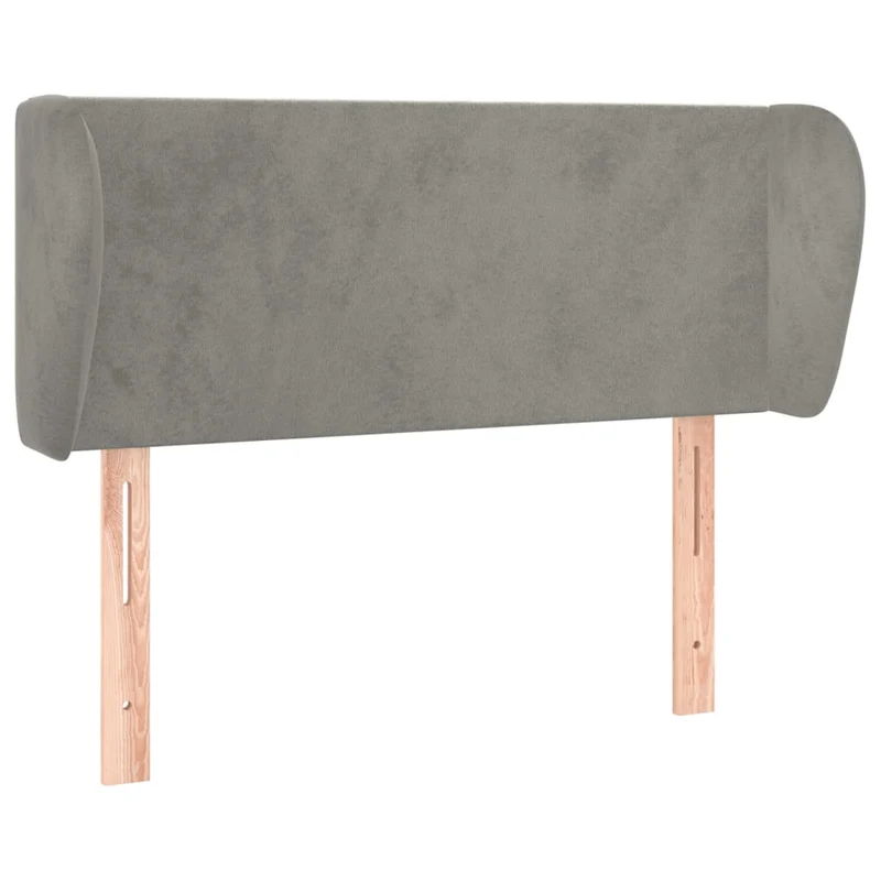 Tête de lit accessoire couchage chambre à coucher meuble avec rebord latéral 83 x 23 x 78/88 cm tissu velours gris clair TDL0205113